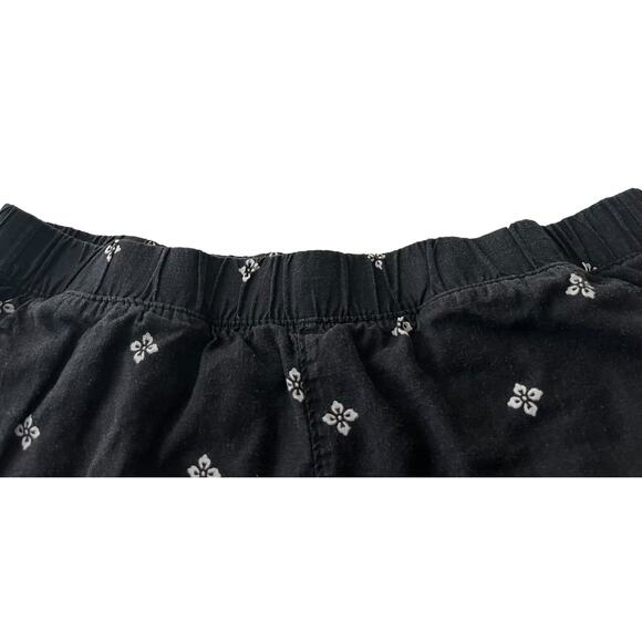 CROFT & BARROW HI-RISE WIDE LEG ANKLE PANTS, WOMENS, 1X, BLACK WITH WHITE FLORAL - Picture 2 of 12